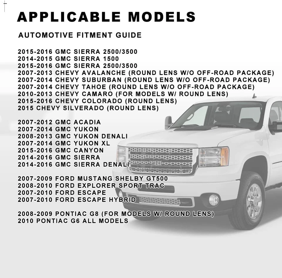 For GMC Acadia 07-12 Clear Lens Pair Bumper Fog Lights Front Lamps Replacements - Image 2 of 4