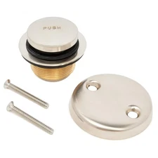 Dorence Tip Toe Bathtub Drain Kit Brass with Overflow Plate, Gasket & Screws