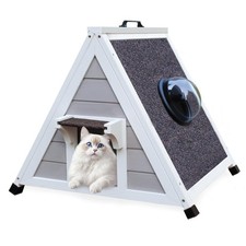 Weatherproof Cat House for Feral Cats, Outdoor Cat House for Small Cats, Uniq...