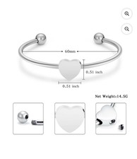 Cremation Jewelry Heart Stainless Steel Bracelet for Ashes Holder - Unopened