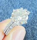 2 Ct VVS1 Moissanite Two Stone Ring 925 Silver Passes Diamond Tester Size 7 New