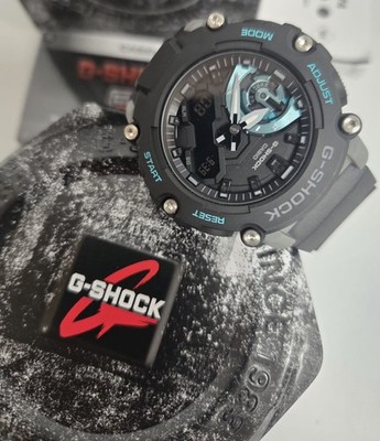 Casio G-Shock CARBON CORE GUARD SLIM schwarz/türkis Herrenuhr GA2200M-1A