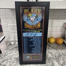 Blake Shelton Friends and Heroes Concert poster Hand Signed Framed
