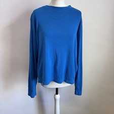 Hush Light Sweatshirt Top Size Medium Blue Wide Sleeves Casual 100 Cotton