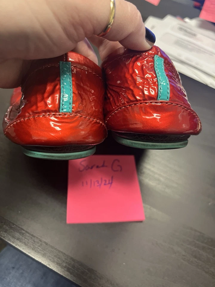 Sapatilhas de balé TIEKS by Gavrieli couro envernizado diamante vermelho tamanho 9 edição limitada - Imagem 2 de 4