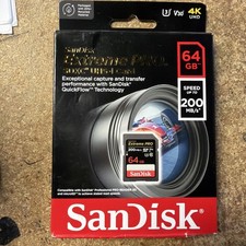 SanDisk Extreme PRO 64GB UHS-I U3 SDXC 200MB/s 4K UHD Video Memory Card