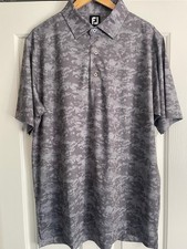 Men's FooJoy Polo Shirt Gray Camouflage (Size Large)