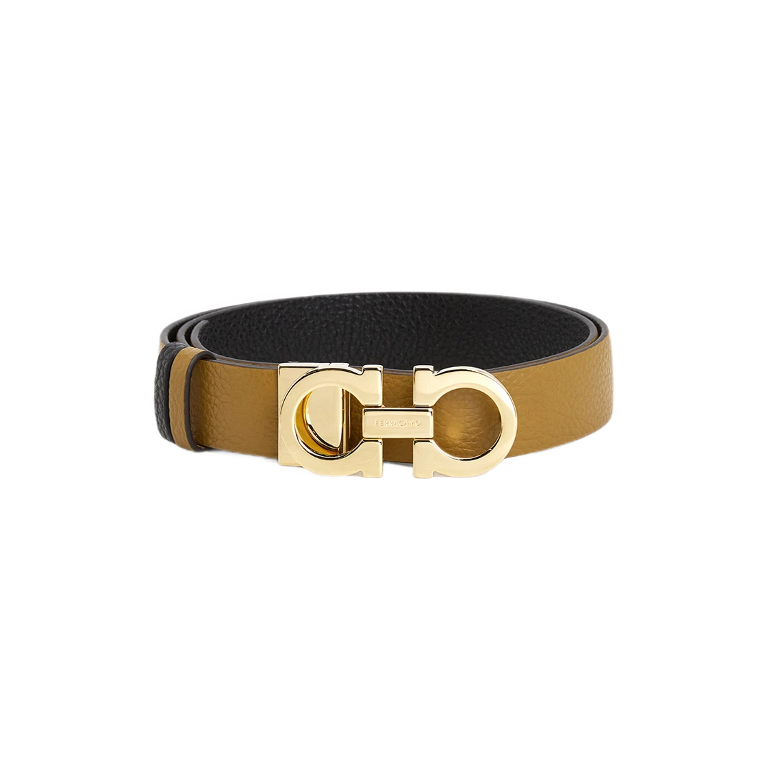 (W) Ferragamo Gancini Reversible Belt Free Cutting Beige