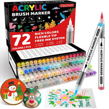 72 Colors Acrylic Paint Markers, Soft Brush Tip Paint Pens and Paint Markers, Ac