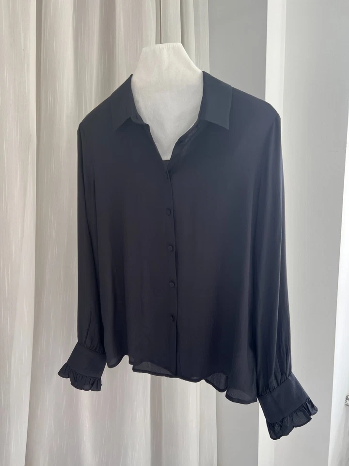 NEW Women Zadig &Voltaire Lsland Silk Fabric Long Sleeves Soft Shirt XS S M L - Image 4 of 4