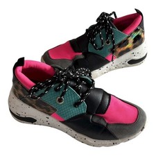 Tenis para mujer Brash multicolores Lee cuña gruesa plataforma talla 8