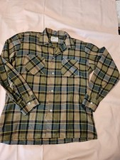 Vintage Mens Long Sleeve Aristocrat Size Medium Green Plaid
