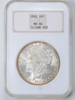 1882 $1 Morgan Silver Dollar MS64 NGC 141498-002 Old "Fatty" Holder
