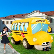 Honoson 5 Ft Back To School Inflatable School Bus With Led Lights Large Wel...