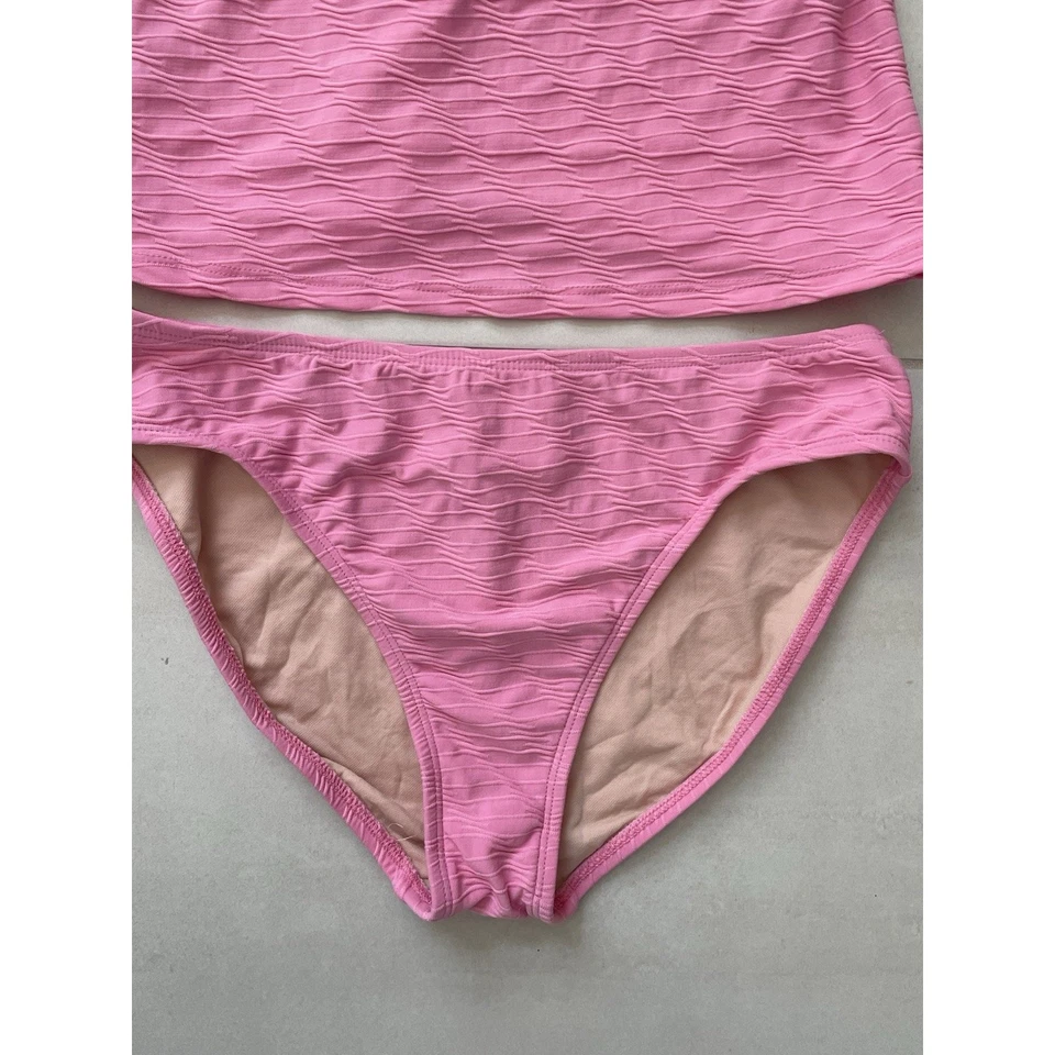Traje de baño Talbots vintage para mujer talla 12 bikini traje de baño texturizado rosa Foto 3 de 4