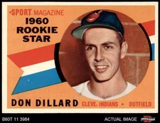 1960 Topps #122 Don Dillard RC Star Indians RC 7 - NM
