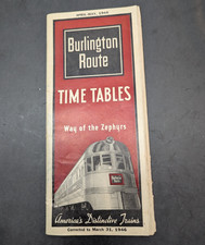 Burlington Route Time Tables April-May 1946 Americas Distinctive Trains Brochure