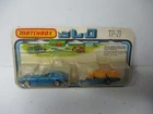Matchbox Lesney Superfast Two Pack TP-21 Datsun- blue & Motorcycle Trailer, card