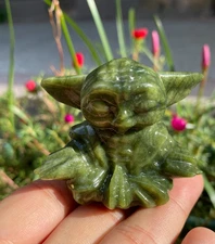 1pc Natural Xiuyan jade skull carved quartz crystal Reiki healing gift Decor