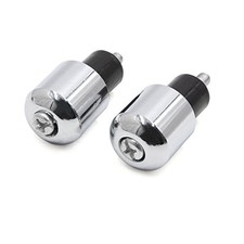 2pcs Universal Silver Tone Motorcycle Motorbike Handlebar Grips Bar End Caps