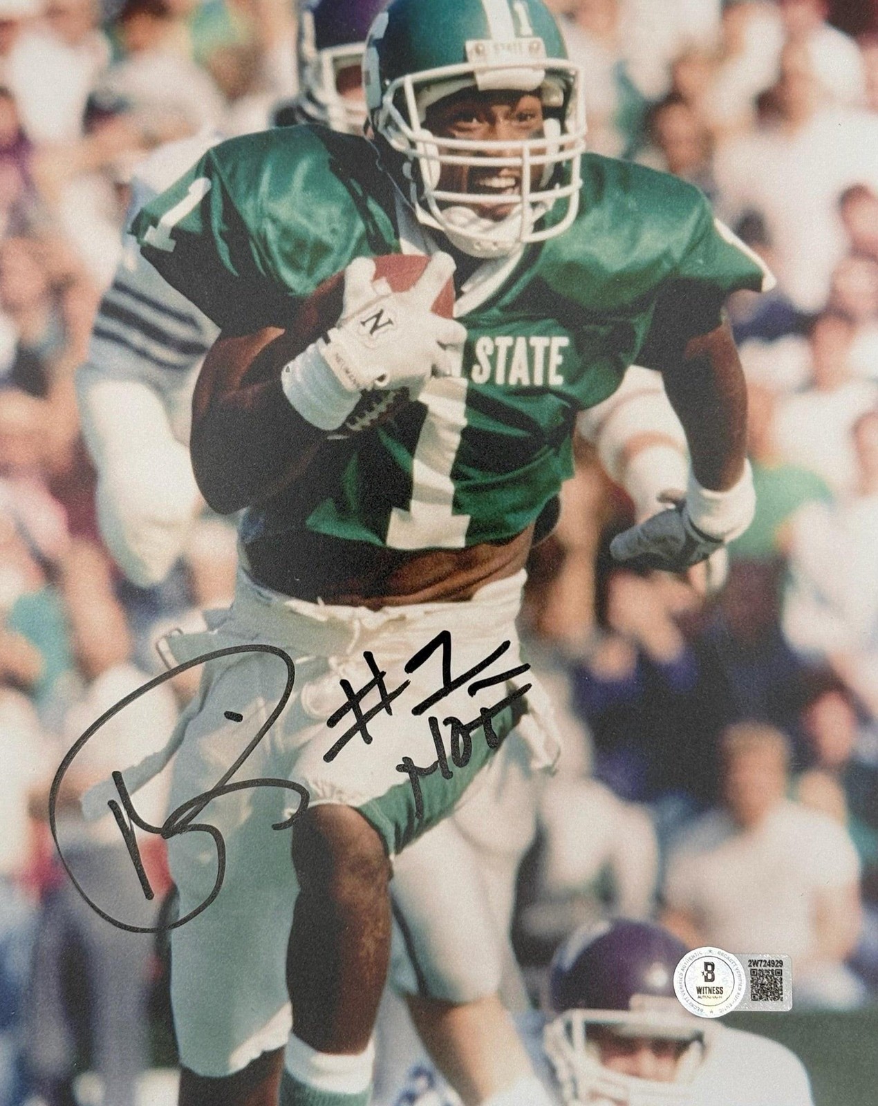 Andre Rison Autographed Signed Michigan State & Inscribed 8x10 Spartans Photo Beckett C 