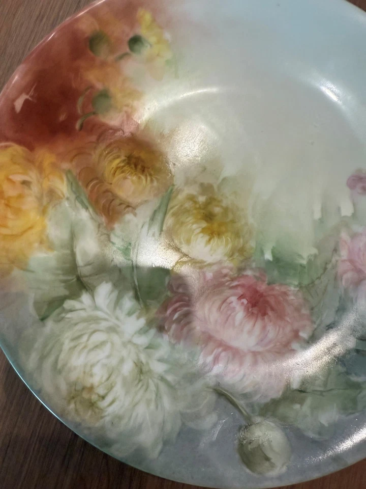 L.D.B.C Limoges Flambeau Francia Plato Francés Flores Pintado Foto 3 de 4