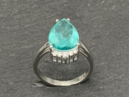 Ring Paraiba Turmalin 925er Silber Gr. 57 - Bild 4 von 12