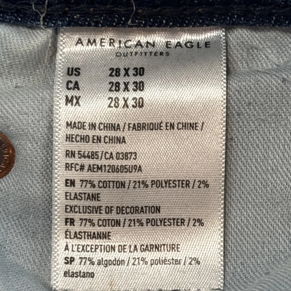 Pantalones de mezclilla para hombre American Eagle Airflex originales Bootcut azules talla 28x30 Foto 4 de 4