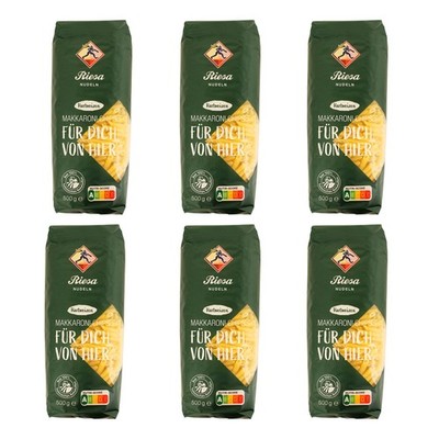 6er Pack Riesa Nudel Hartweizennudeln Makkaroni Chips (6 x 500 g) Teigwaren