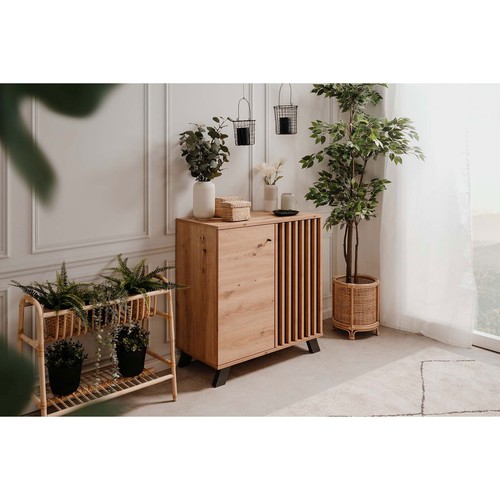 Kommode MEDAN - Artisan Eiche - anthrazit - 80 cm breit Sideboard Anrichte - Bild 6 von 10