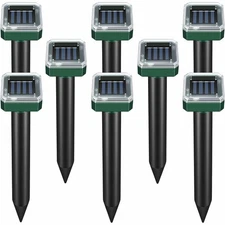 Mole Repellent Solar Powered, Waterproof Vole Chipmunk Repellent Outdoor,Ultr...