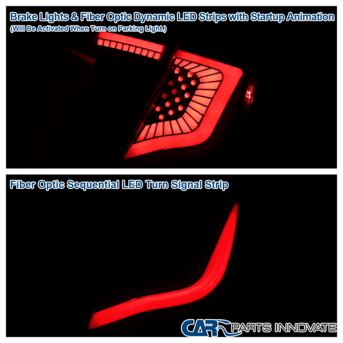 Sequential LED Tail Lights Fits 2017-2021 Honda Civic Hatchback Smoke w/ Red Bar - Picture 4 of 11