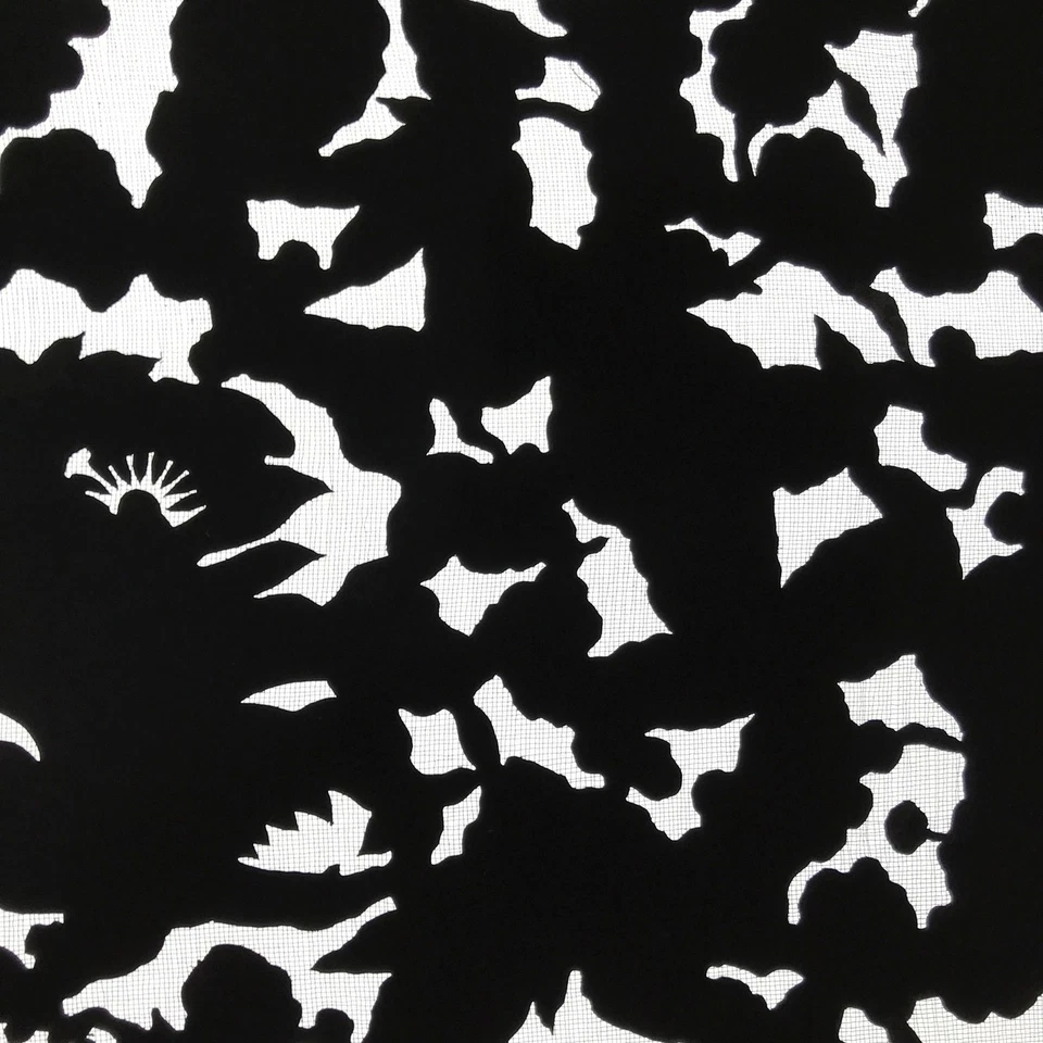 Antique Japanese Katagami Paper Kimono Stencil Katazome Silhouette Flowers C908 - Image 4 of 4