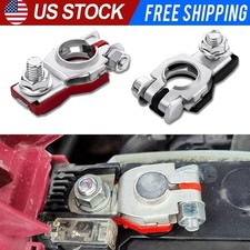 2x Car Battery Terminal Clamp Connectors Positive Negative Release Disconnect