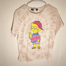 Junk Food M The Simpsons Lisa Simpson Tie Dye Graphic T-Shirt Streetwear Style