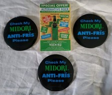 Midori Melon Liquor Alternative Rock Cassette Tape Set of 3 Round 3" Buttons