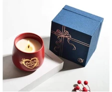 Red Ceramic Jar Candle With Gift Box Lux Scented