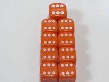 NEW Dice Set of 8 D6 -14 mm +  1 D6 16mm Opaque Orange - 9 Dice in total.