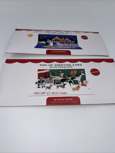 Lot Of 2 Up With Paper 3D Pop-Up Christmas Cards- Combo B- Over $30 Retail! - Picture 2 of 5