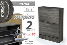 MOBILE SCARPIERA GAIA IN LEGNO ROVERE WENGE' 2 ANTE 63*24*80 CM PUR-769160