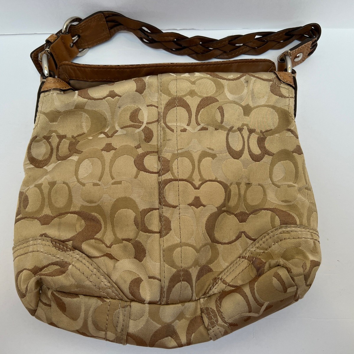 Coach Signature Logo Shoulder Bag / Purse Tan C0771-10990 | eBay