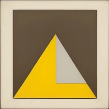 Medium Abstract Painting 2x2 ft. Post-Modernism Geometric Demrin Cubism II NEW