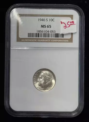 NGC 1946-S 10C Roosevelt Silver Dime MS 65