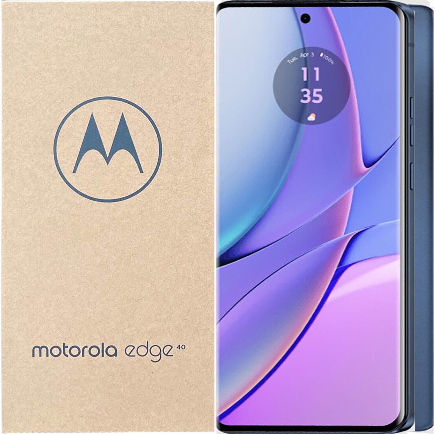 Motorola Edge 40 Dual-SIM 128GB ROM + 8GB RAM (Only GSM  No CDMA) Factory  Unlocked 5G Smartphone (Lunar Blue) - International Version 