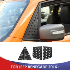 Front Rear Window Triangle Glass Trim Panel Metal Cover for Jeep Renegade 2016+