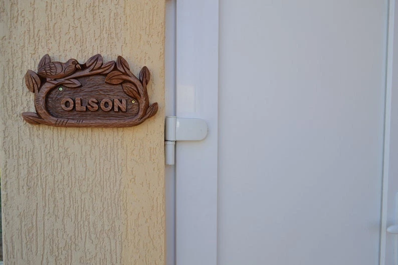 personalized home Decor, address numbers, Wood carving address sign house number - Image 2 of 4