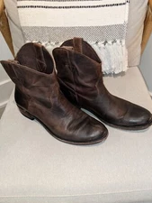 Rustic Classic WOMEN'S Chelsea Ankle Western Boots Brown Distressed LEATHER 9.5