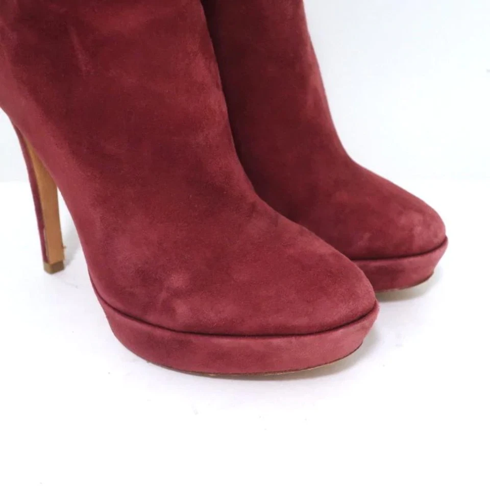 Botines Alexandre Birman Plataforma Gamuza Roja Talla 7 Botines Tacón Alto Foto 2 de 4