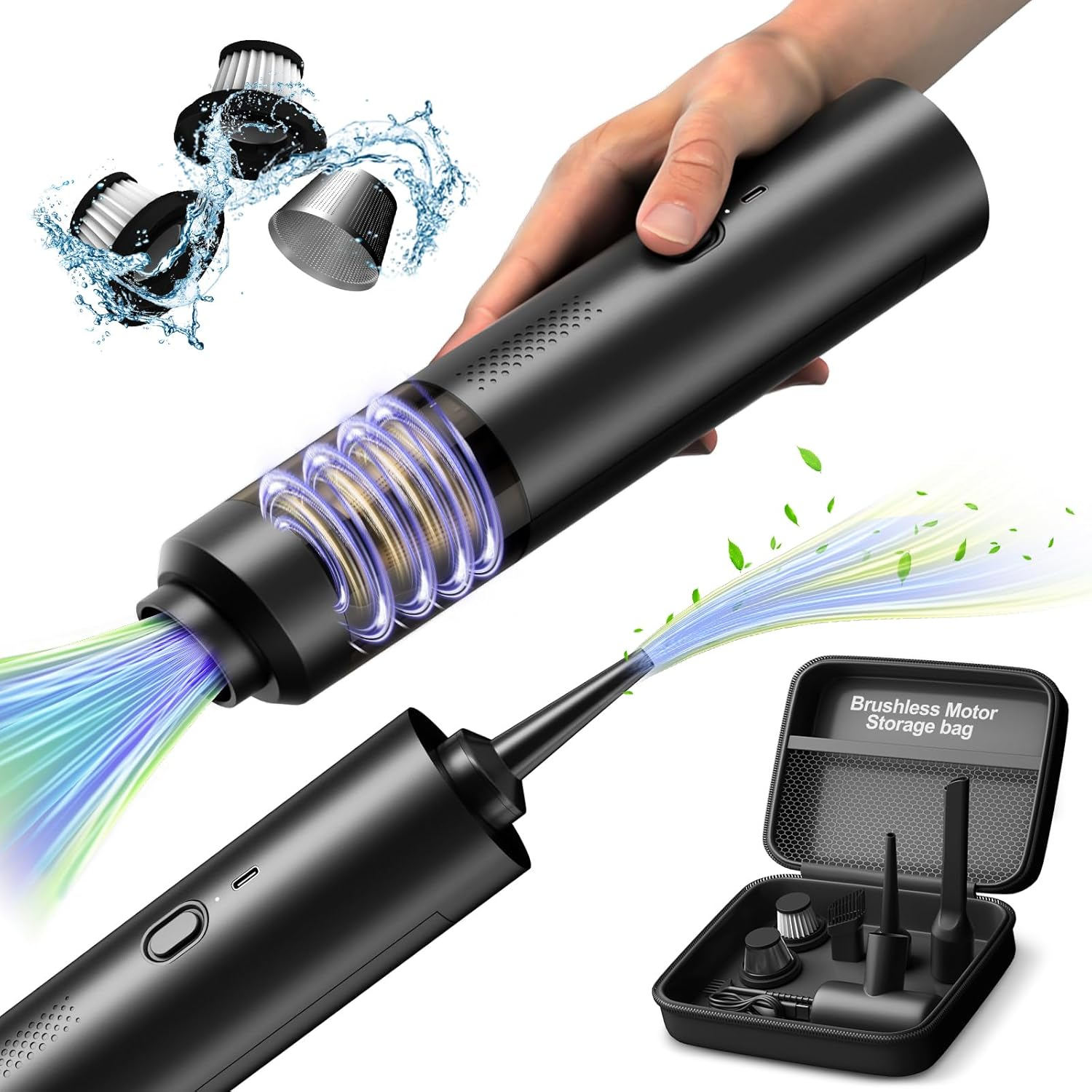 Car Vacuum Portable Cordless - 18000Pa Powerful Suction Handheld Car Vacuum Clea