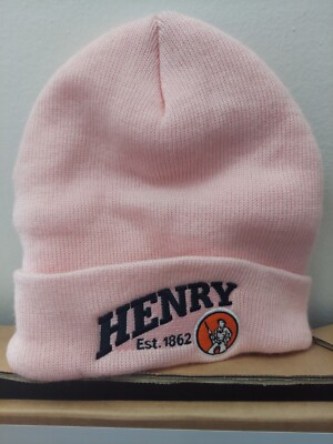 Pink Henry EST. 1862 Logo Knit Cuffed Beanie Adults Size Fit Most  